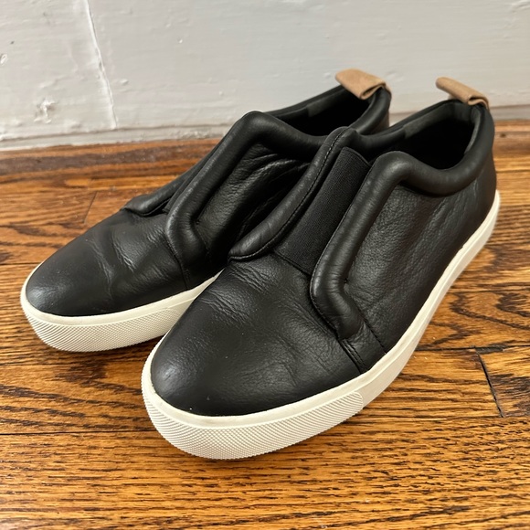 VINCE black leather slip on shoes m. SIZE 36 - Picture 4 of 5